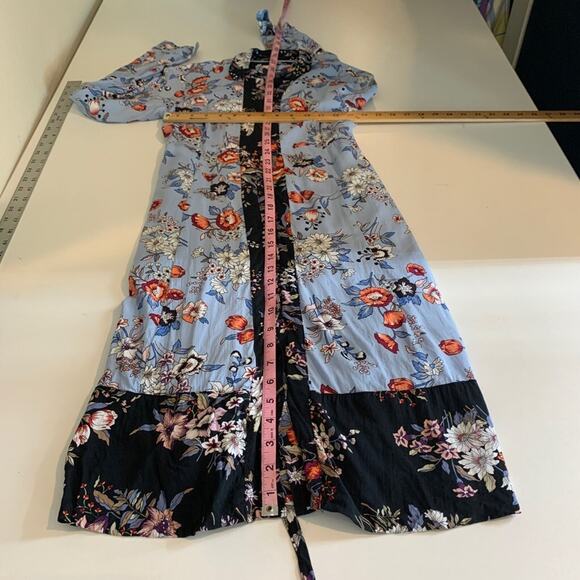 Maeve Shirt Dress Womens 0 Floral Leyster Lace Back Button Front Anthropologie - Picture 9 of 16